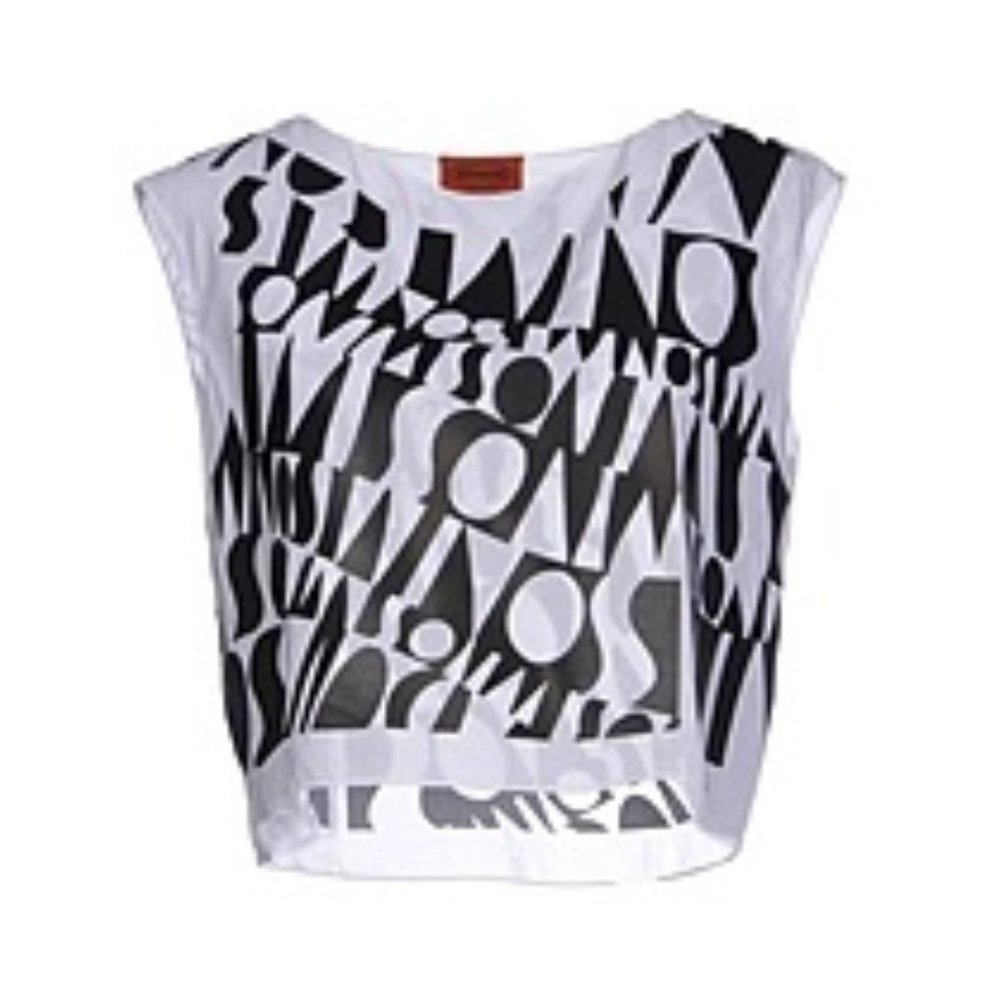 Missoni NWT Authentic cotton crop top with leather appliqués